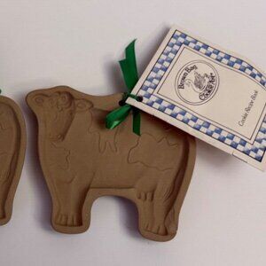 Brown Bag Cookie Art Set of 2 Cow Molds W/Recipe Booklet 1986 Hill Designs